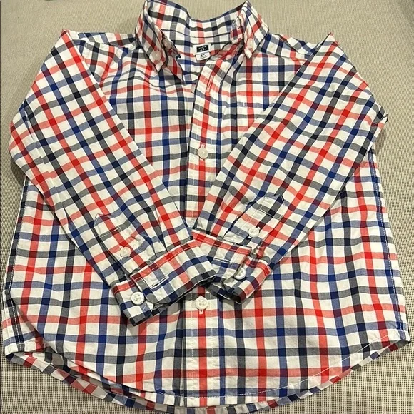Janie and Jack Checkered Button Down Shirt Toddler Size 2 - Picture 1 of 10